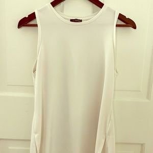 White Tank Blouse- Slit on the sides